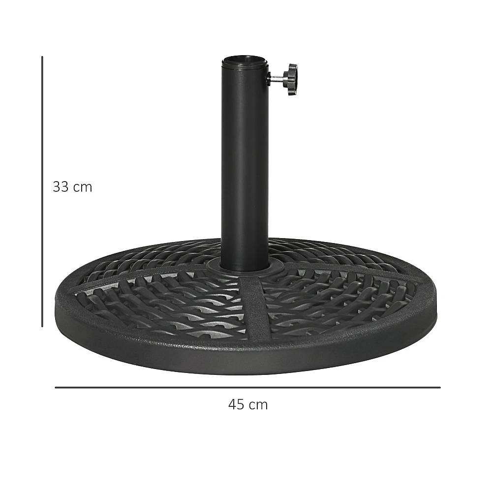 Outsunny Round Rattan Effect Garden Base Parasol Ø45cm Βάρος 9,5kg, Μαύρο 84D-170V01BK Outsunny Round Rattan Effect Garden Base Parasol Ø45cm Βάρος 9,5kg, Μαύρο 84D-170V01BK