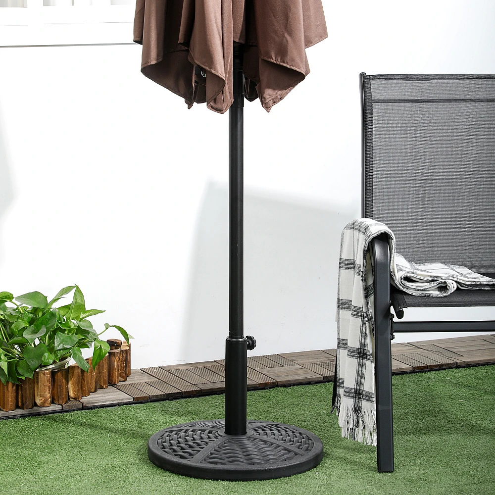 Outsunny Round Rattan Effect Garden Base Parasol Ø45cm Βάρος 9,5kg, Μαύρο 84D-170V01BK Outsunny Round Rattan Effect Garden Base Parasol Ø45cm Βάρος 9,5kg, Μαύρο 84D-170V01BK