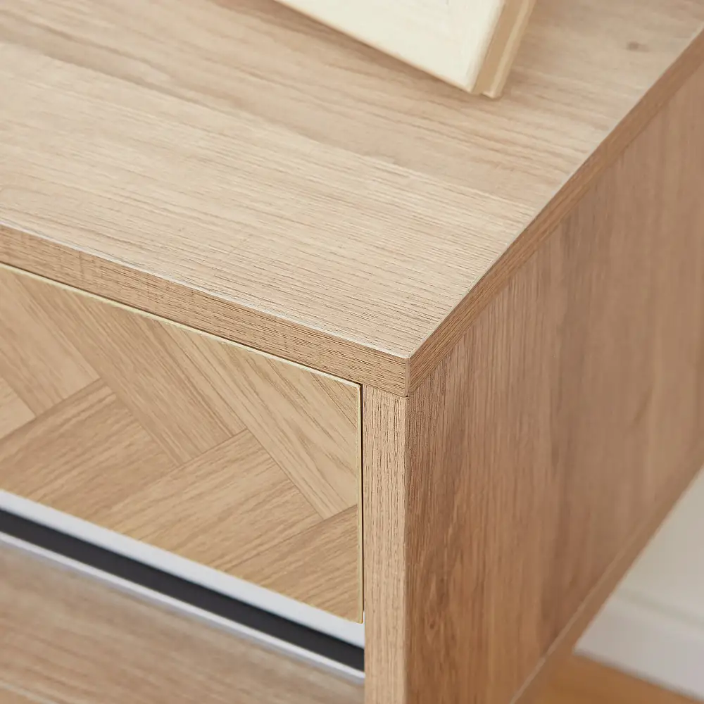 Σετ HOMCOM 2 Μοντέρνα Κρεμαστά Κομοδίνα με Συρτάρι και Ξύλινο Ράφι 37x32x21cm, Φυσικό Χρώμα 831-630V00ND