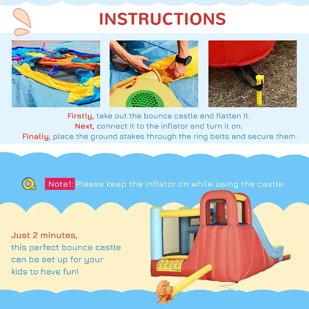 Outsunny Bouncy Castle για παιδιά 3-8 ετών με τραμπολίνο, τσουλήθρα και πισίνα, 435x245x200 cm 342-058V90 Outsunny Bouncy Castle για παιδιά 3-8 ετών με τραμπολίνο, τσουλήθρα και πισίνα, 435x245x200 cm 342-058V90