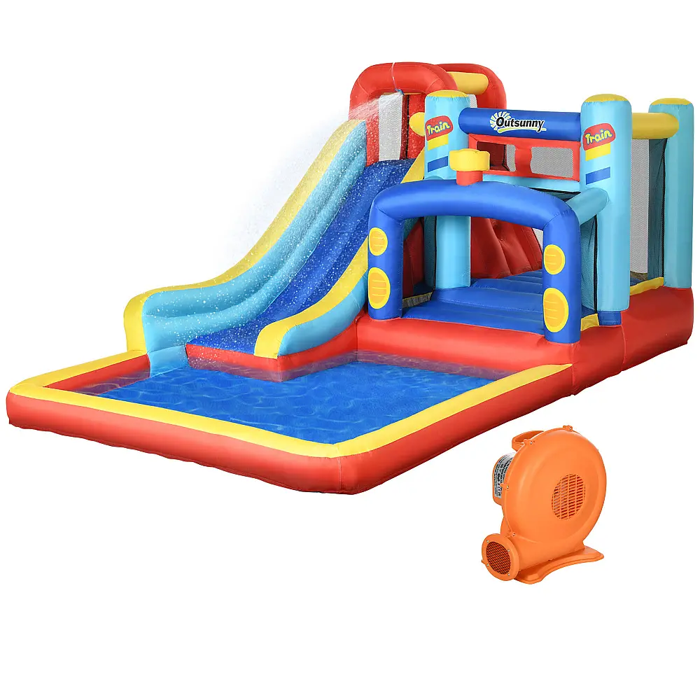 Outsunny Bouncy Castle για παιδιά 3-8 ετών με τραμπολίνο, τσουλήθρα και πισίνα, 435x245x200 cm 342-058V90 Outsunny Bouncy Castle για παιδιά 3-8 ετών με τραμπολίνο, τσουλήθρα και πισίνα, 435x245x200 cm 342-058V90
