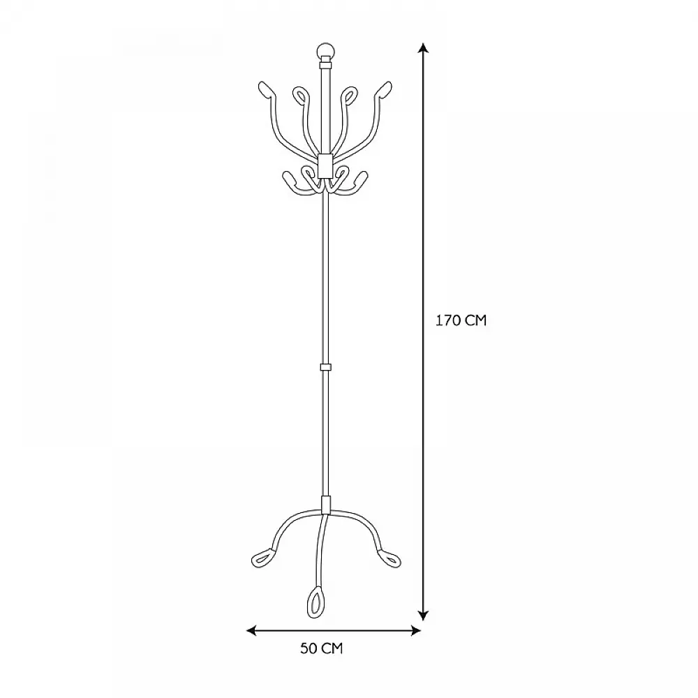 Μεταλλικός Καλόγερος 50 x 170 cm Χρώματος Γκρι Home Deco Factory HD0002