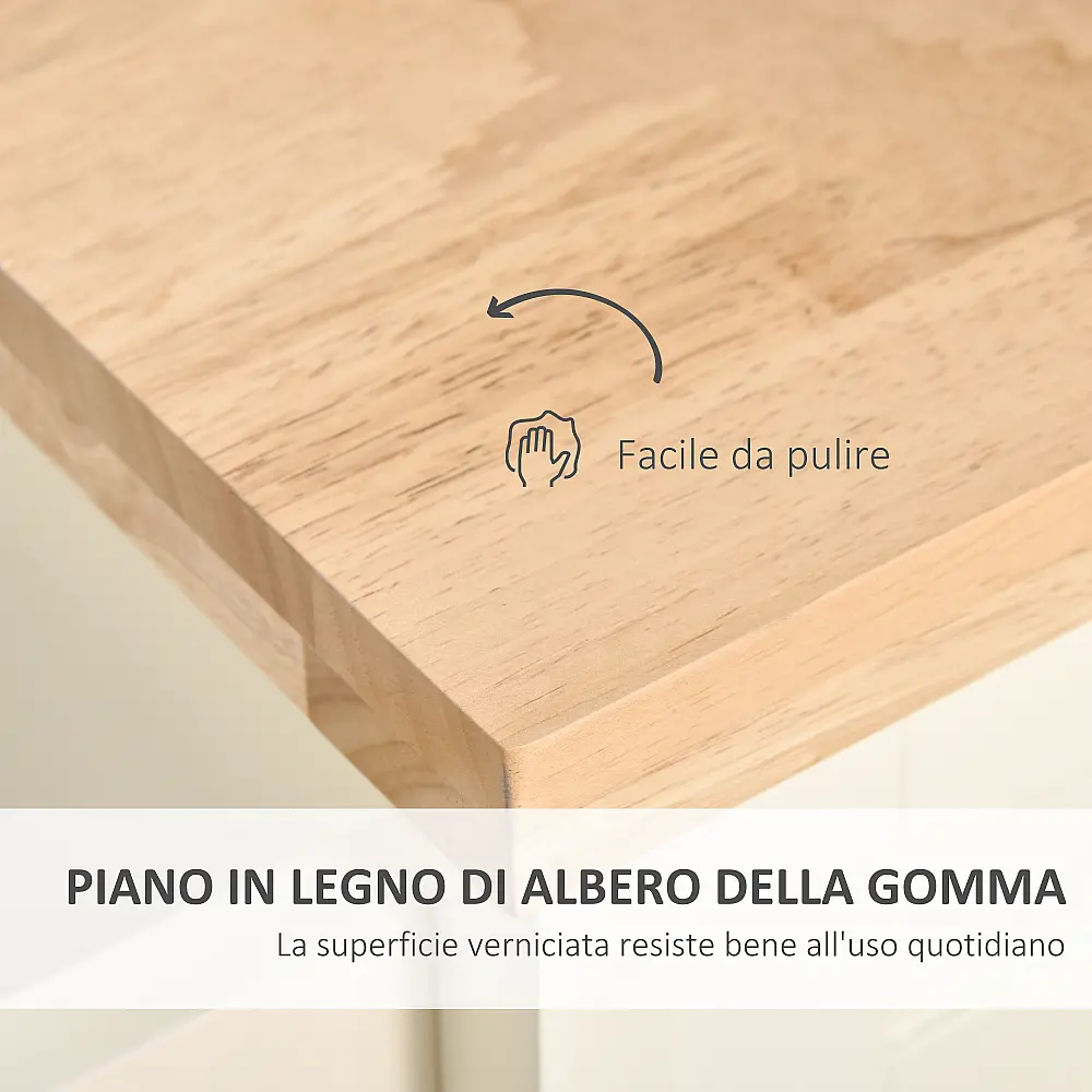HOMCOM Kitchen Island για σκεύη και αξεσουάρ με συρτάρια, ντουλάπι και κρεμάστρα για πετσέτες, 110x49,5x89,5 cm, Λευκό 801-171 HOMCOM Kitchen Island για σκεύη και αξεσουάρ με συρτάρια, ντουλάπι και κρεμάστρα για πετσέτες, 110x49,5x89,5 cm, Λευκό 801-171
