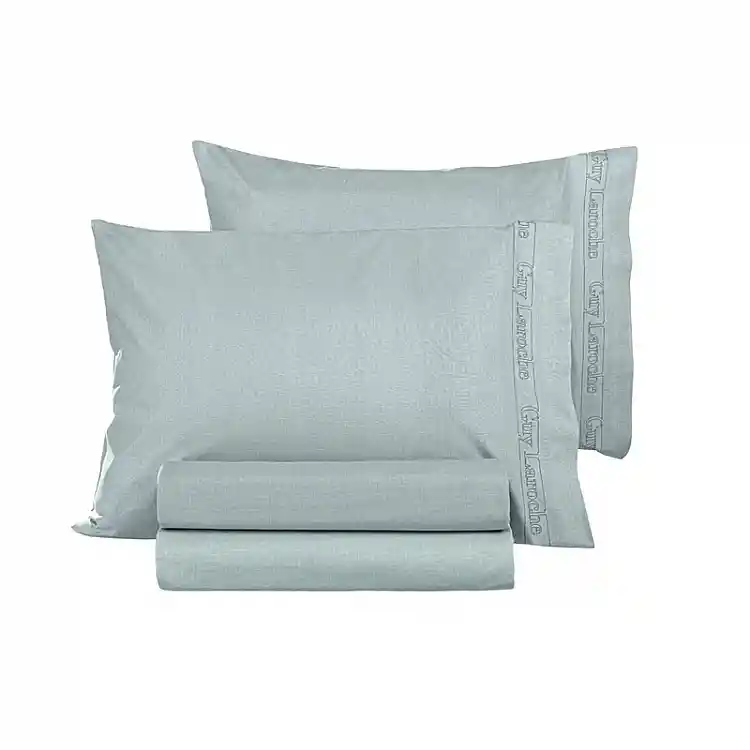 Σεντόνι Διπλό με Λάστιχο 140 x 200+32 cm 100% Βαμβάκι Περκάλι Color Plus Mint Guy Laroche 1110092123099