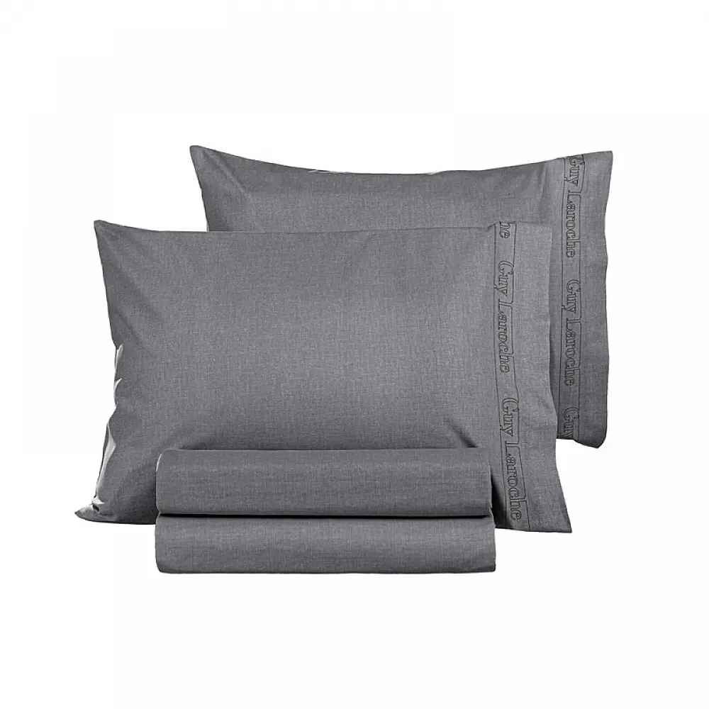 Σεντόνι Διπλό 200 x 265 cm 100% Βαμβάκι Περκάλι Color Plus Anthracite Guy Laroche 1110092123084 Σεντόνι Διπλό 200 x 265 cm 100% Βαμβάκι Περκάλι Color Plus Anthracite Guy Laroche 1110092123084