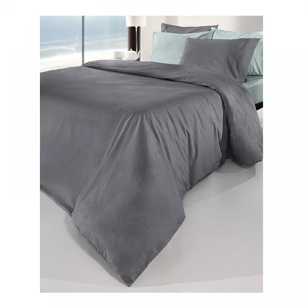 Σεντόνι Διπλό 200 x 265 cm 100% Βαμβάκι Περκάλι Color Plus Anthracite Guy Laroche 1110092123084