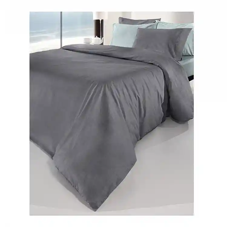 Σεντόνι Διπλό 200 x 265 cm 100% Βαμβάκι Περκάλι Color Plus Anthracite Guy Laroche 1110092123084