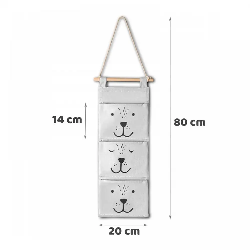 Κρεμαστή Υφασμάτινη Θήκη Αποθήκευσης 20 x 80 cm Nukido NK-403-Grey
