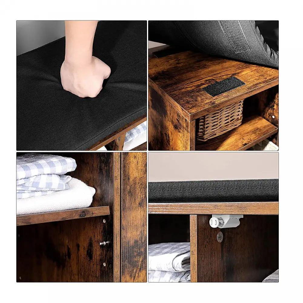 Πάγκος Αποθήκευσης Παπουτσιών με Κάθισμα και 9 Διαμερίσματα 110 x 30 x 48 cm VASAGLE LHS058X01