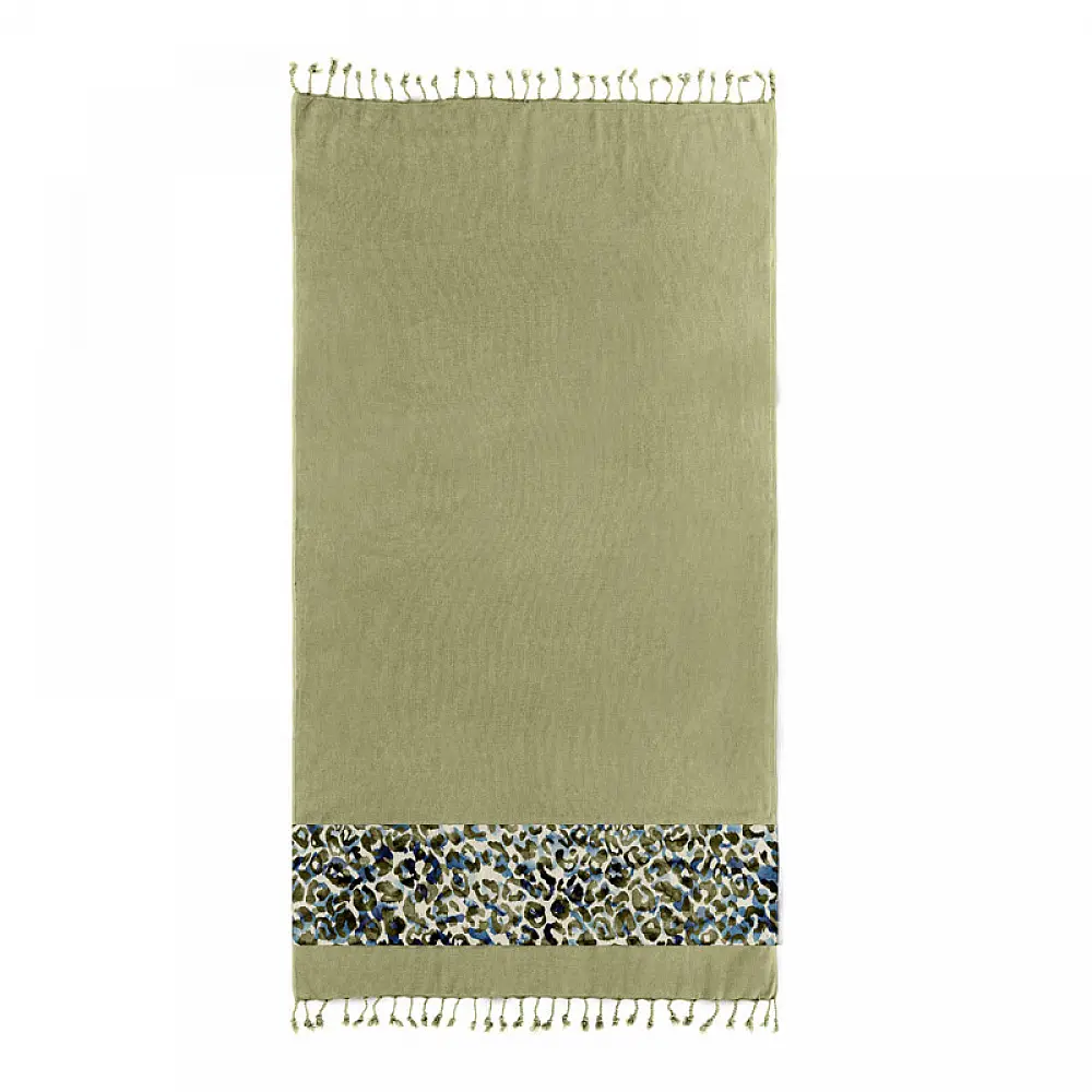 Πετσέτα Θαλάσσης 100% Βαμβάκι 90 x 170 cm Pestemal 18 Khaki Guy Laroche 1130030123026