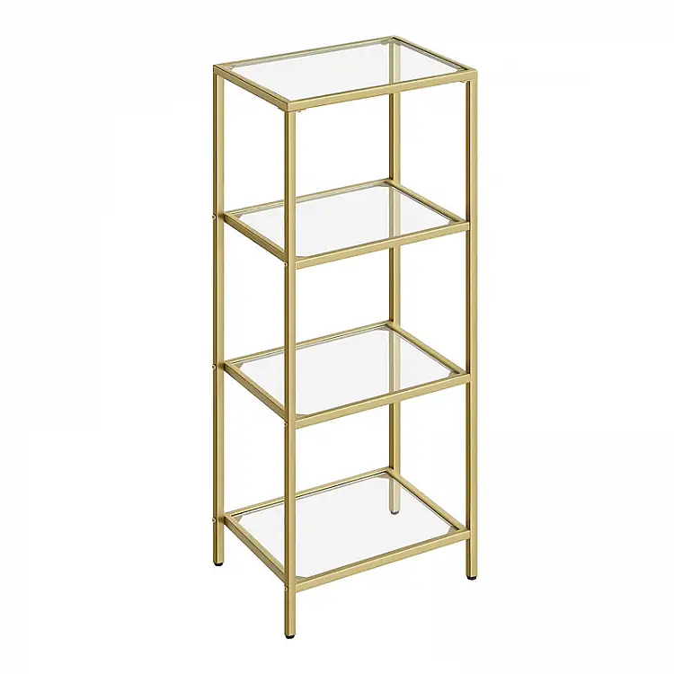 Μεταλλική Ραφιέρα με 4 Γυάλινα Ράφια 30 x 40 x 95 cm VASAGLE LGT28G