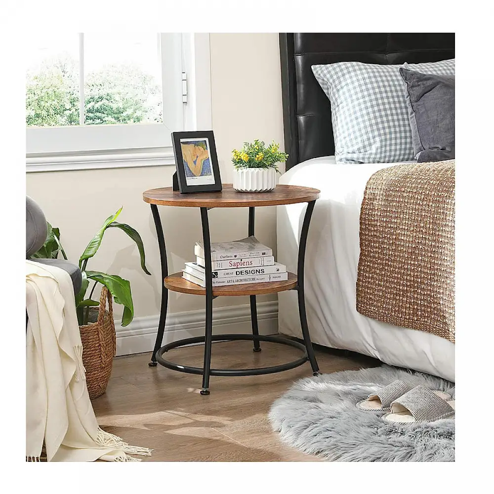 Βοηθητικό Μεταλλικό Στρογγυλό Τραπεζάκι 55 x 55 cm VASAGLE LET56BX