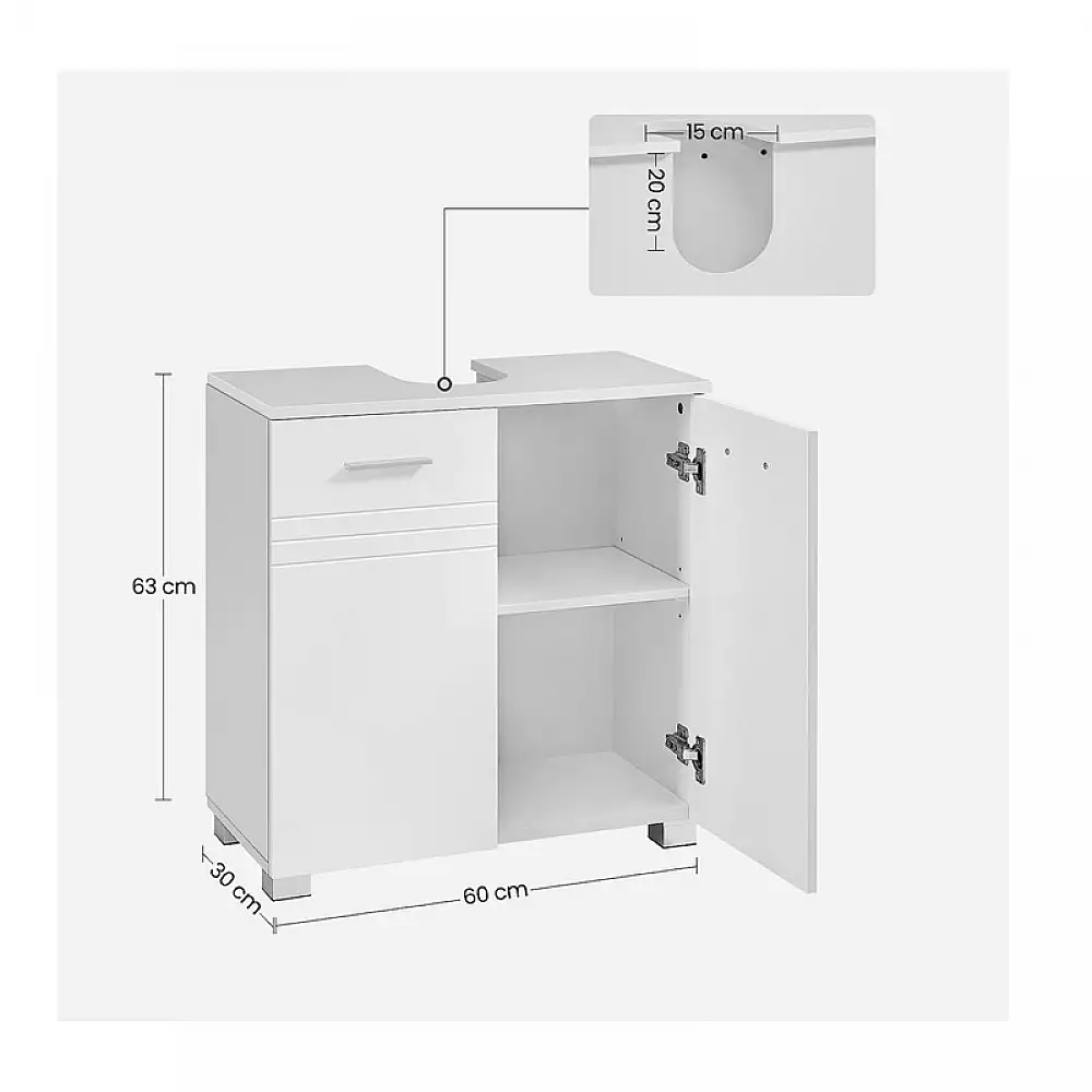 Ντουλάπι Νιπτήρα 60 x 30 x 63 cm VASAGLE BBK112W01