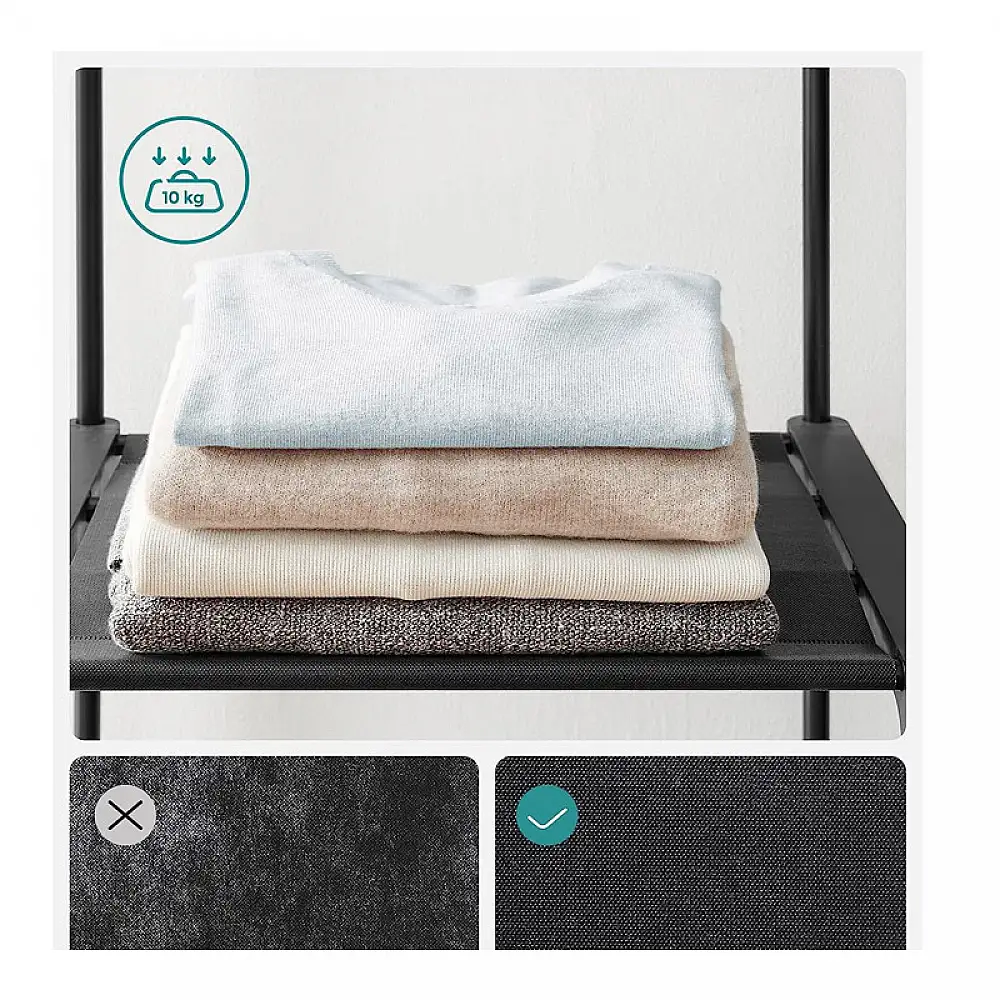 Μεταλλική Ανοιχτή Ντουλάπα με 3 Ράφια και 3 Ράγες 138 x 43 x 182 cm Songmics RYG025B02