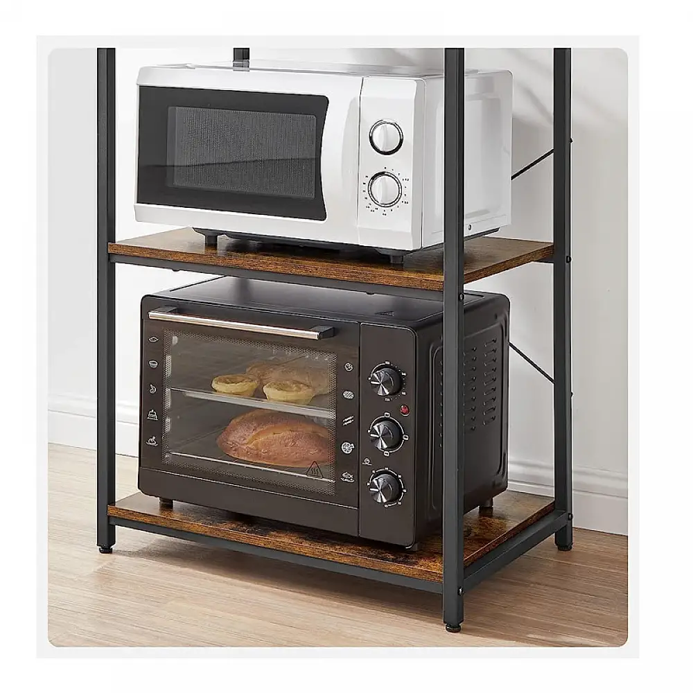 Μεταλλική Ραφιέρα Κουζίνας με 6 Ξύλινα Ράφια 40 x 60 x 167 cm VASAGLE KKS024B01