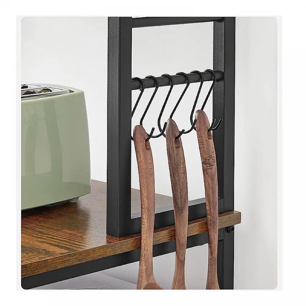 Μεταλλική Ραφιέρα Κουζίνας με 6 Ξύλινα Ράφια 40 x 60 x 167 cm VASAGLE KKS024B01