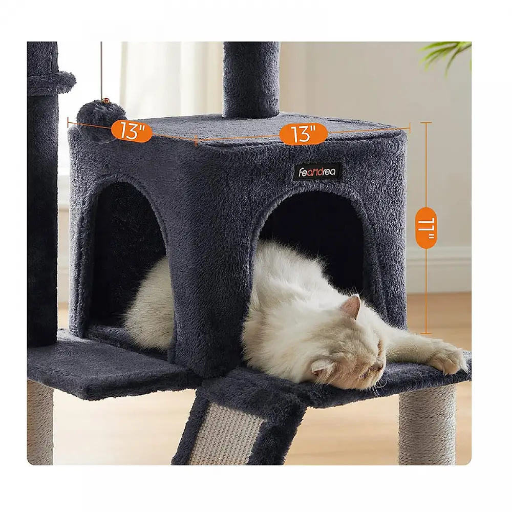 Δέντρο Γάτας - Ονυχοδρόμιο 48 x 48 x 96 cm Χρώματος Σκούρο Γκρι PCT51G Feandrea