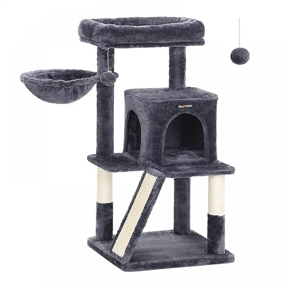 Δέντρο Γάτας - Ονυχοδρόμιο 48 x 48 x 96 cm Χρώματος Σκούρο Γκρι PCT51G Feandrea