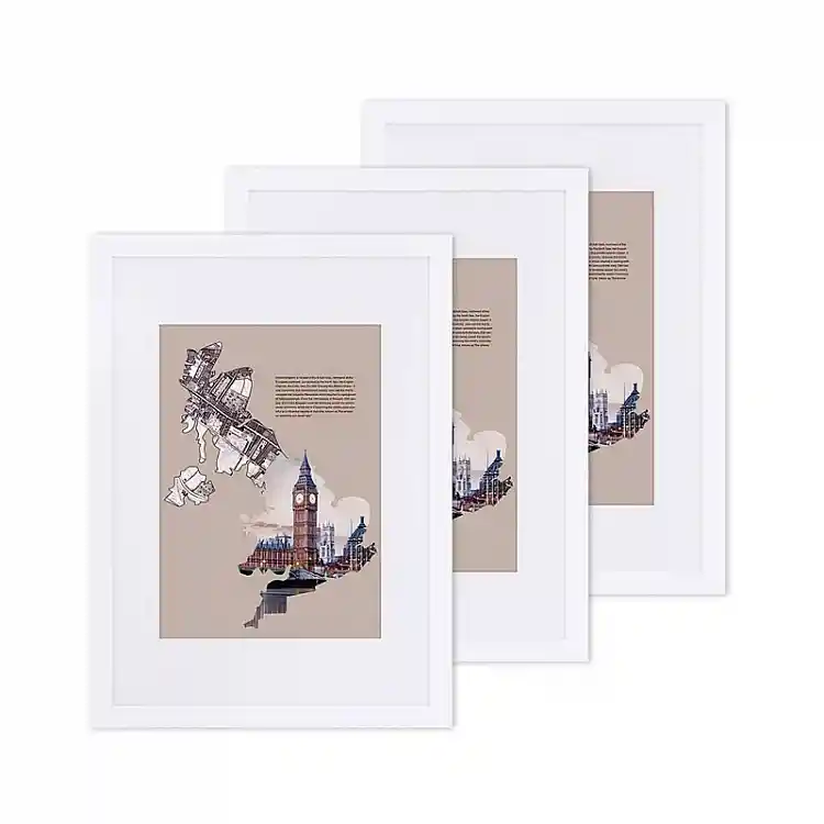 Σετ 3 Ξύλινες Κορνίζες 33 x 45.2 cm Songmics RPF03WT