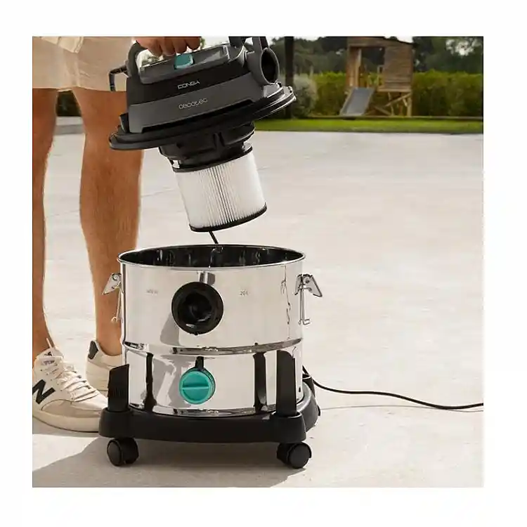 Ηλεκτρική Σκούπα για Στερεά και Υγρά 20 Lt 1400 W Cecotec Conga RockStar Wet&Dry Steel Max CEC-08114