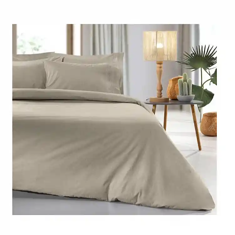 Σεντόνι King Size με Λάστιχο 180 x 200+42 cm 100% Βαμβάκι Περκάλι Color Plus Taupe Guy Laroche 1110092123128