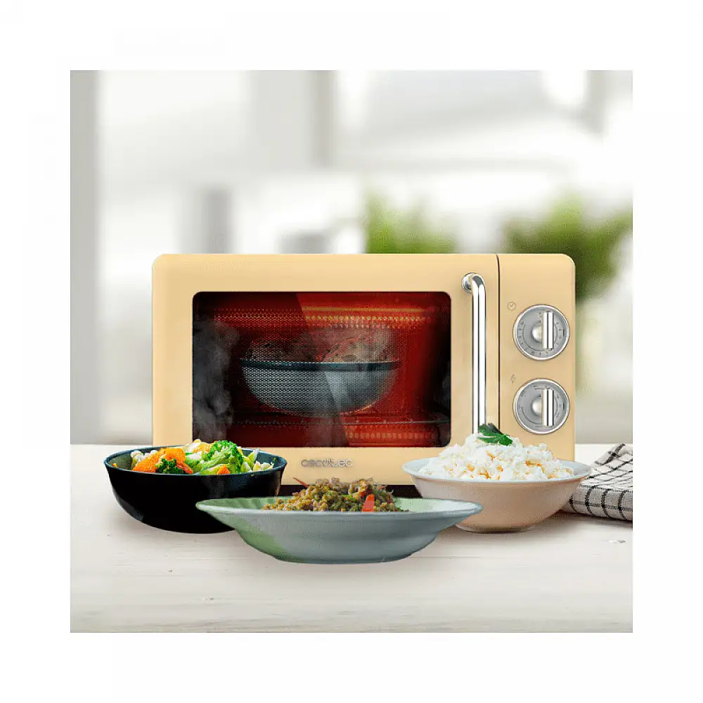 Φούρνος Μικροκυμάτων με Γκριλ 20 Lt 700 W Cecotec ProClean 3110 Retro Yellow CEC-01708