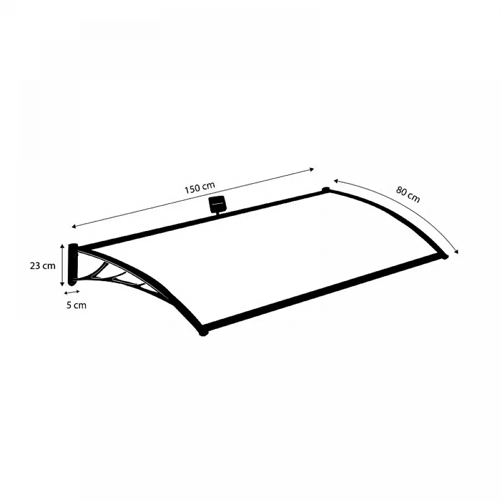 Πλαστικό Κιόσκι - Τέντα Πόρτας Εισόδου με Ηλιακό LED Φωτισμό 80 x 150 cm Inkazen 30060181