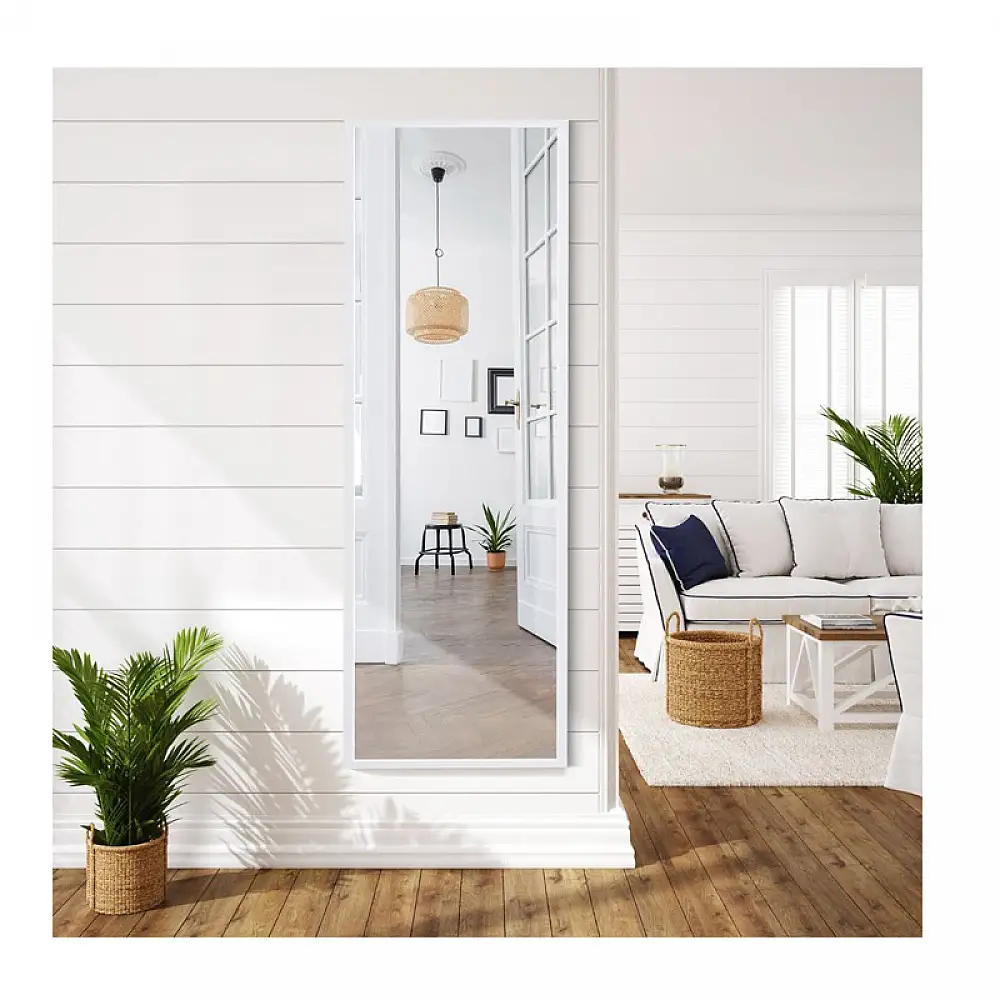 Ολόσωμος Μεταλλικός Καθρέπτης Τοίχου 36.5 x 1.5 x 107 cm Costway HW65949WH