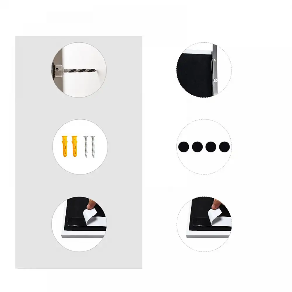 Ολόσωμος Μεταλλικός Καθρέπτης Τοίχου 36.5 x 1.5 x 107 cm Costway HW65949WH