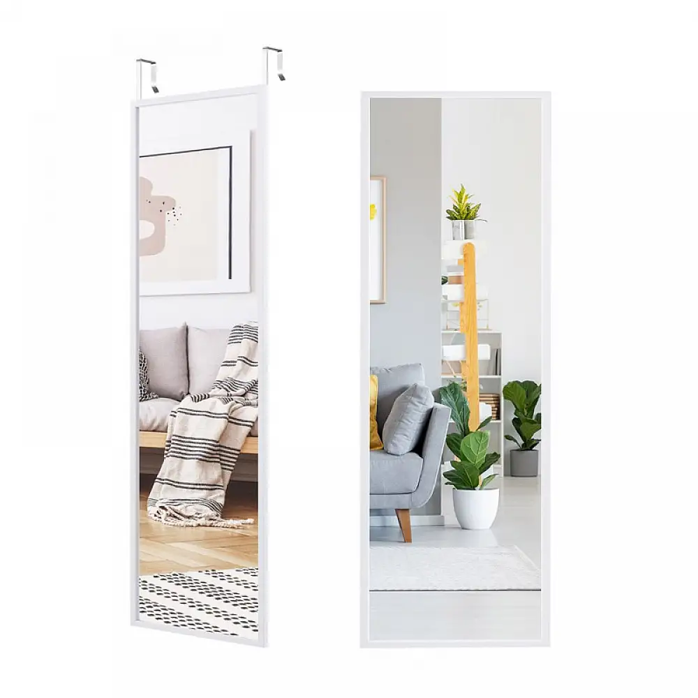 Ολόσωμος Μεταλλικός Καθρέπτης Τοίχου 36.5 x 1.5 x 107 cm Costway HW65949WH