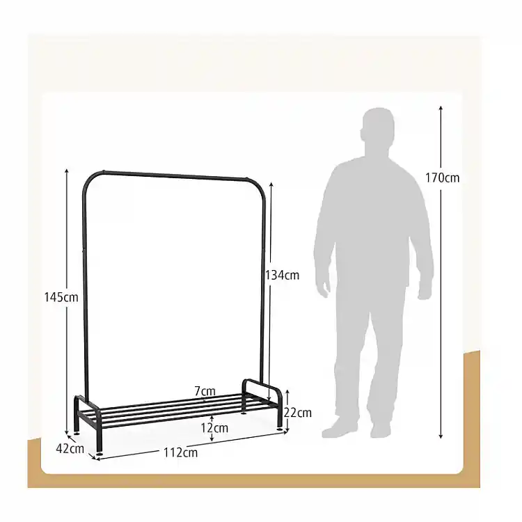 Μεταλλική Κρεμάστρα Ρούχων Δαπέδου 112 x 42 x 145 cm Costway JZ10164DK