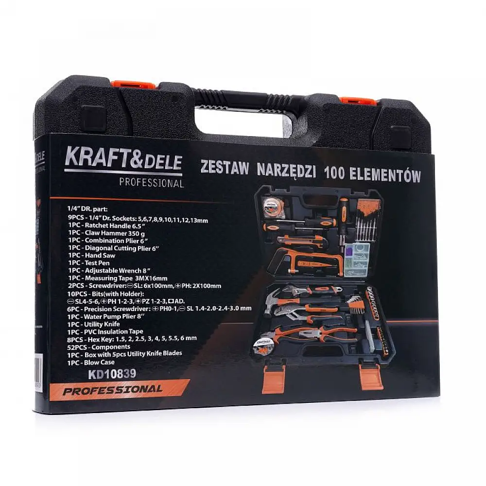 Σετ Βαλιτσάκι Εργαλείων 100 τμχ Kraft&Dele KD-10839