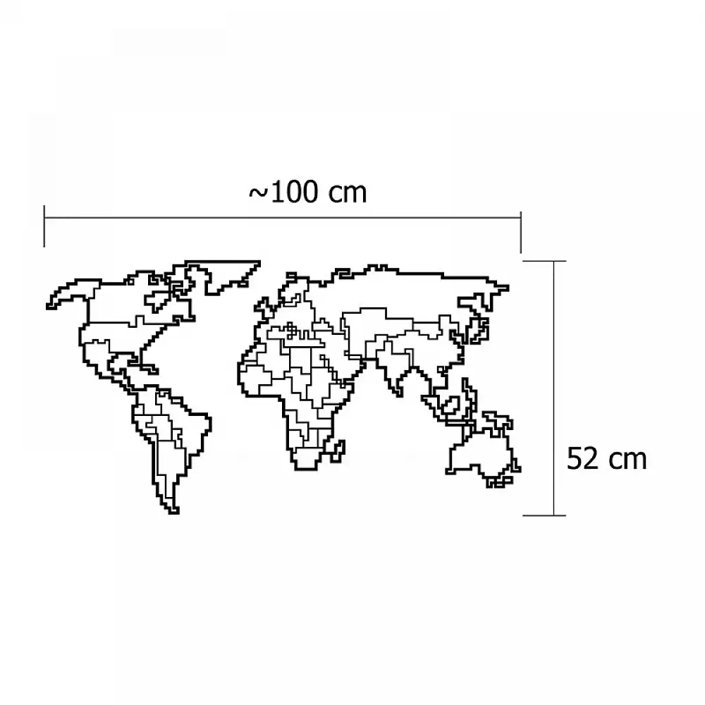 Μεταλλικός Διακοσμητικός Παγκόσμιος Χάρτης Τοίχου 100 x 52 cm Shally Dogan 02815302