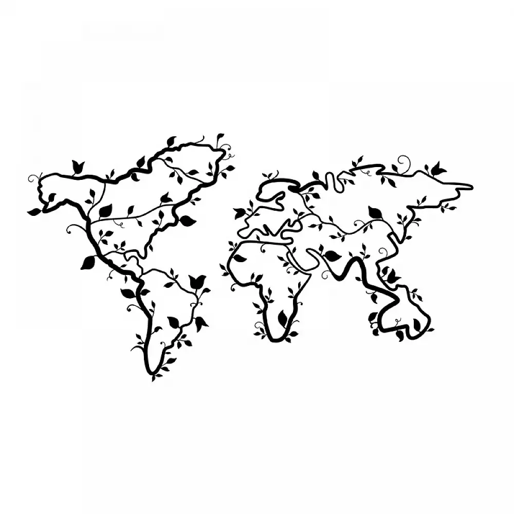 Μεταλλικός Διακοσμητικός Παγκόσμιος Χάρτης Τοίχου 110 x 61 cm Shally Dogan 02815301