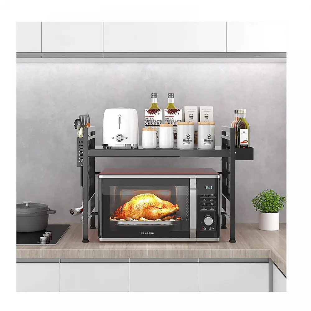 Επεκτεινόμενο Μεταλλικό Ράφι Πάγκου για Φούρνο Μικροκυμάτων με Αξεσουάρ 40-60 x 32 x 43.5 cm Shally Dogan 02839589