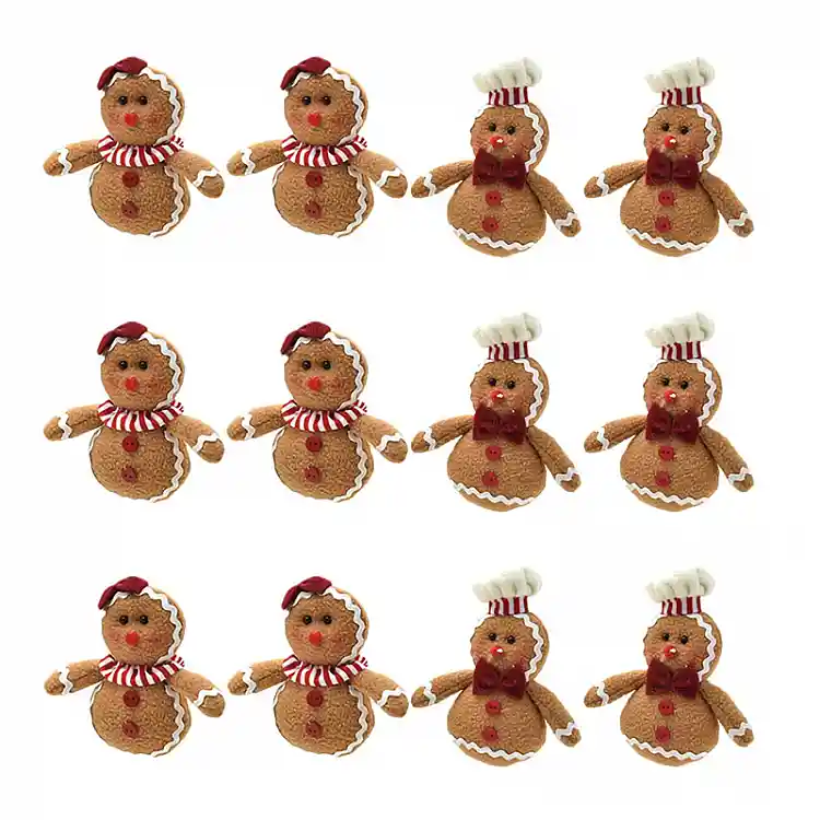Σετ Χριστουγεννιάτικα Λούτρινα Gingerbread 12 τμχ Bakaji 02815028