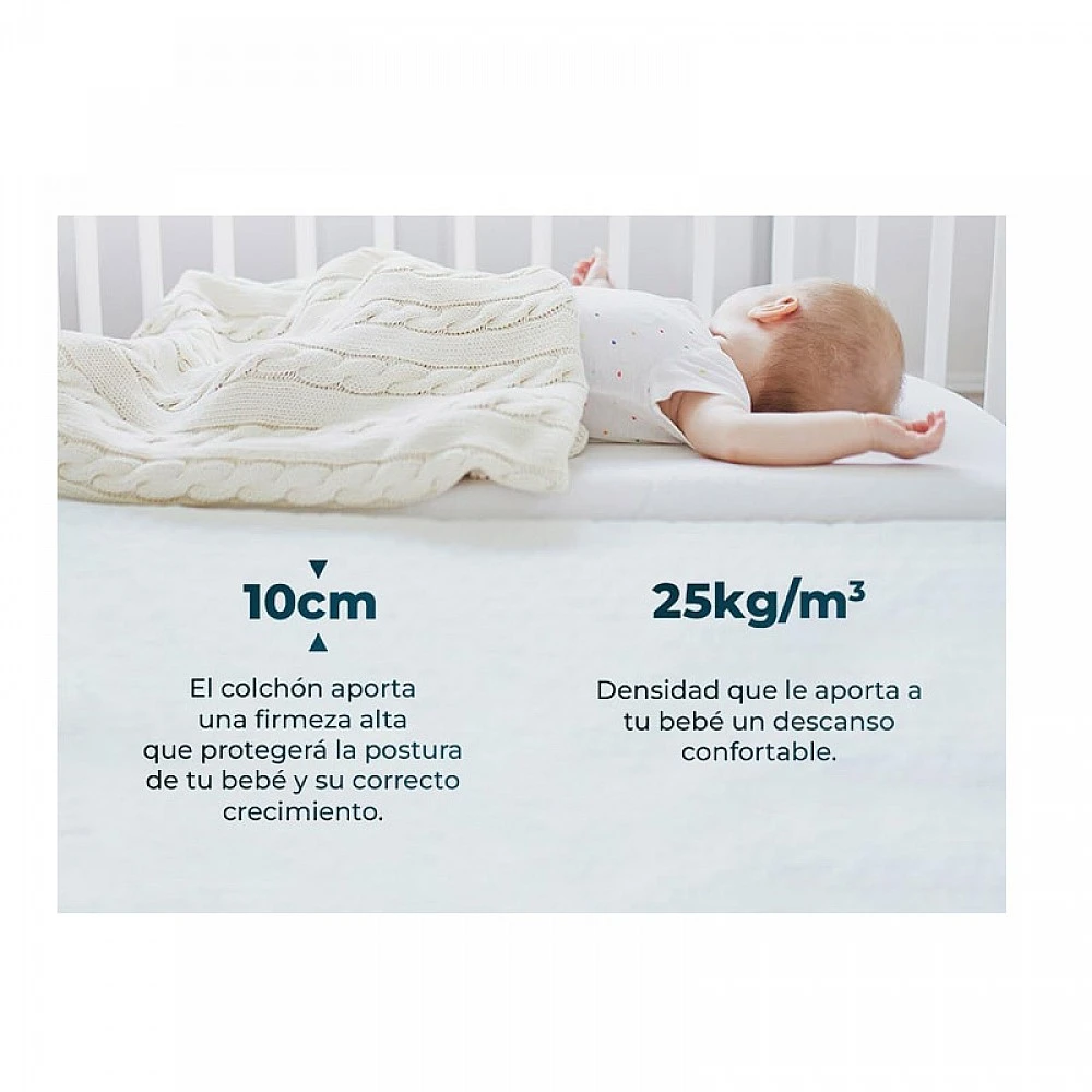 Στρώμα Κούνιας με Αφρό και Επένδυση 60 x 120 x 10 cm Flow BabyPure Soft Cecotec CEC-07852 Στρώμα Κούνιας με Αφρό και Επένδυση 60 x 120 x 10 cm Flow BabyPure Soft Cecotec CEC-07852