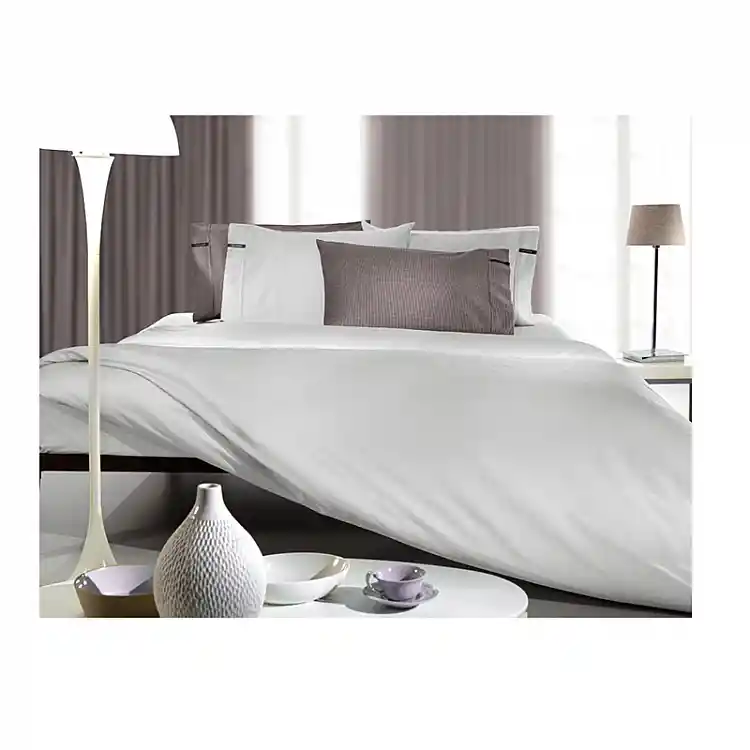 Υπέρδιπλο Σεντόνι με Λάστιχο 160 x 200+35 cm 100% Βαμβακοσατέν Minimal Silver Guy Laroche 1110092223089