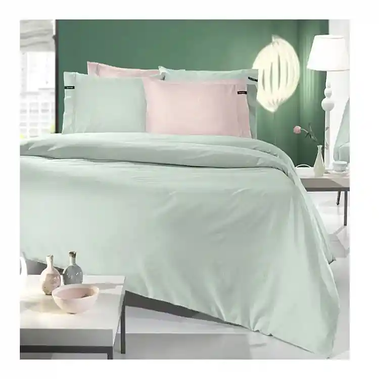 Υπέρδιπλο Σεντόνι με Λάστιχο 160 x 200+35 cm 100% Βαμβακοσατέν Minimal Mint Guy Laroche 1110092223085