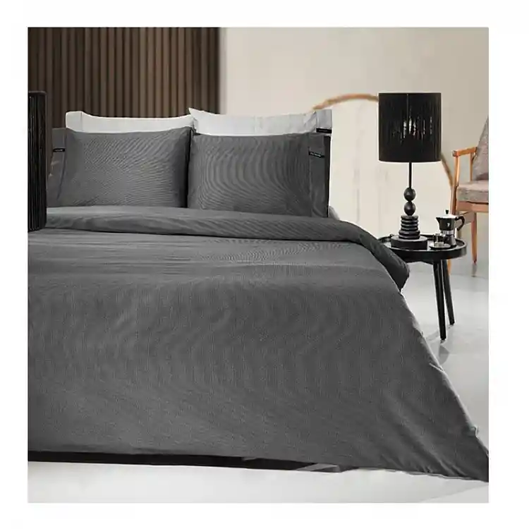 Υπέρδιπλο Σεντόνι με Λάστιχο 160 x 200+35 cm 100% Βαμβακοσατέν Minimal Black/White Guy Laroche 1110092223084