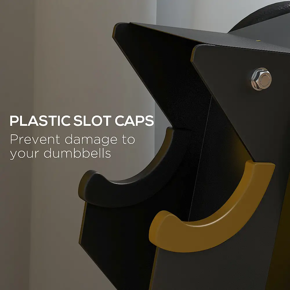 SPORTNOW Ατσάλινο ράφι αλτήρων 5 επιπέδων με πλαστικά ένθετα, 35x33x66 cm, Μαύρο A91-289V00BK