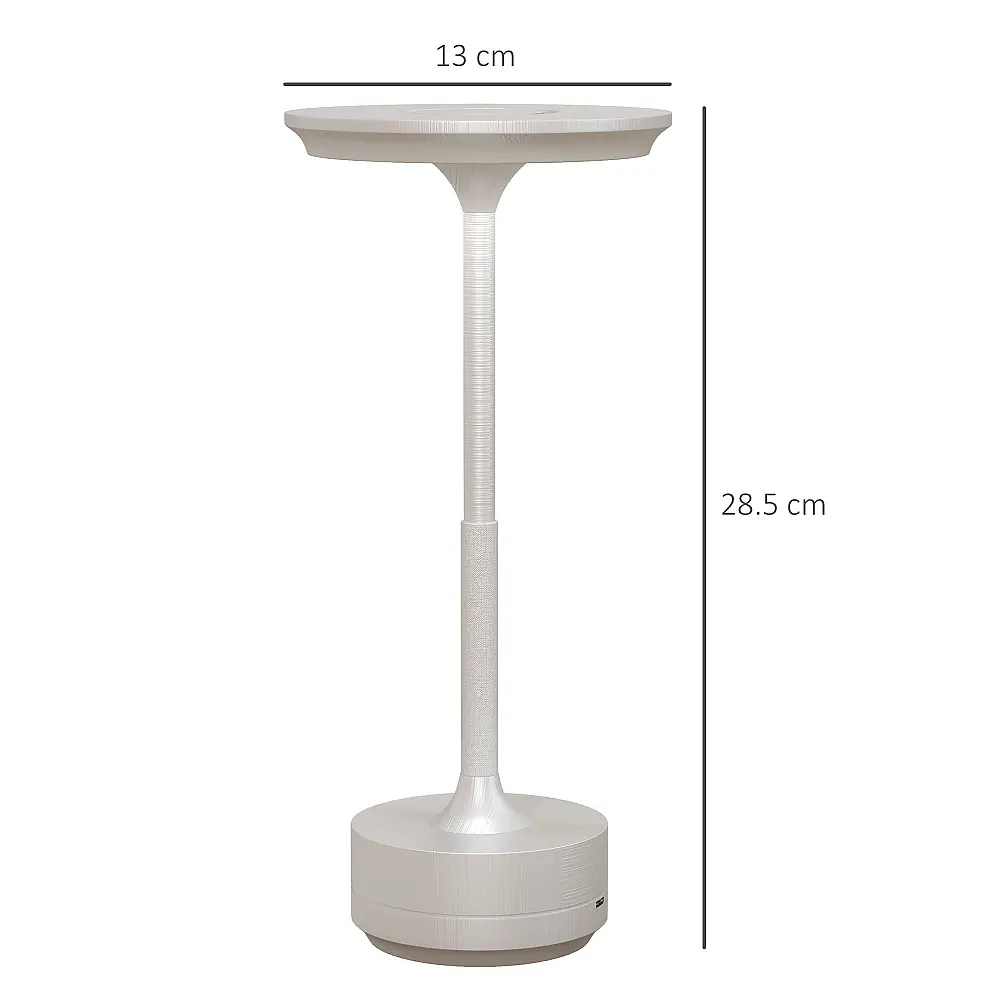 HOMCOM Wireless Lamp Touch LED Light 3 Tones and Rechargeable Battery, Ø13x28,5cm, Ασημί B31-454V00SR HOMCOM Wireless Lamp Touch LED Light 3 Tones and Rechargeable Battery, Ø13x28,5cm, Ασημί B31-454V00SR