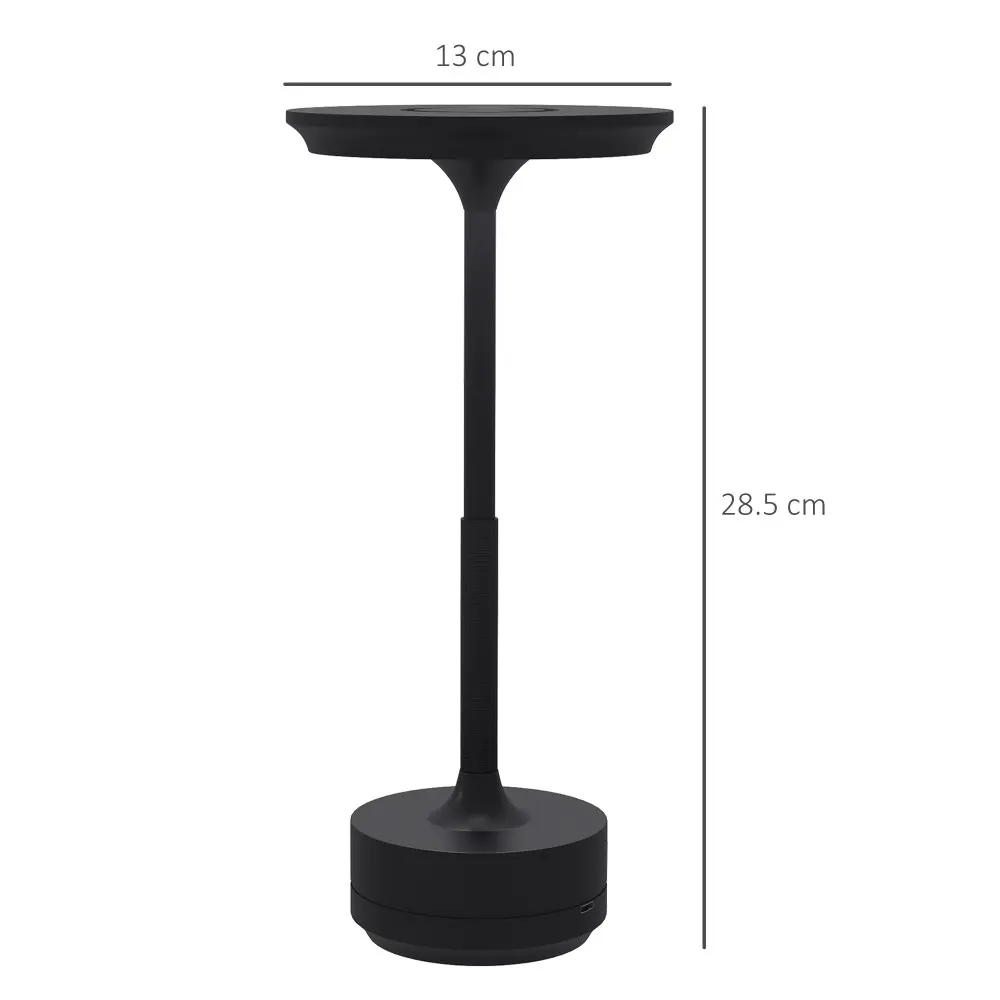 HOMCOM Wireless Lamp Touch LED Light 3 Tones και επαναφορτιζόμενη μπαταρία, Ø13x28,5cm, Μαύρο B31-454V00BK HOMCOM Wireless Lamp Touch LED Light 3 Tones και επαναφορτιζόμενη μπαταρία, Ø13x28,5cm, Μαύρο B31-454V00BK