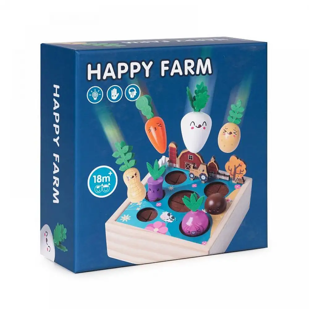 Ξύλινο Παιχνίδι Λαχανόκηπος Τελάρο με 7 Λαχανικά 17 x 17 x 6.2 cm Ecotoys ME513