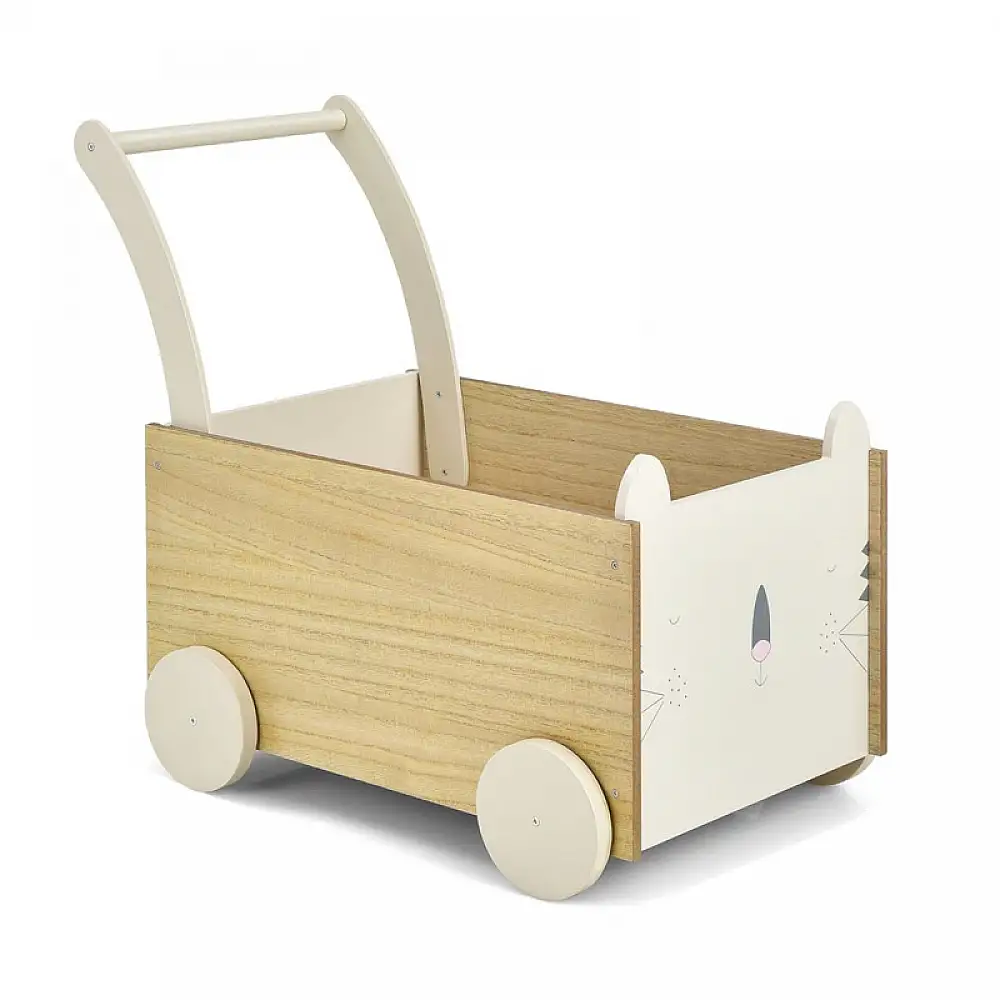 Ξύλινη Περπατούρα - Καρότσι 2 σε 1 58 x 34 x 51 cm Costway TP10117GR