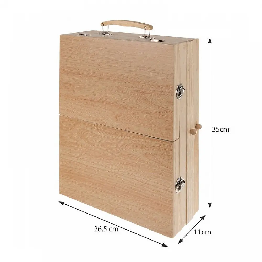 Σετ Ζωγραφικής σε Ξύλινο Βαλιτσάκι 35 x 26.5 x 11 cm 83 τμχ Maaleo 19179
