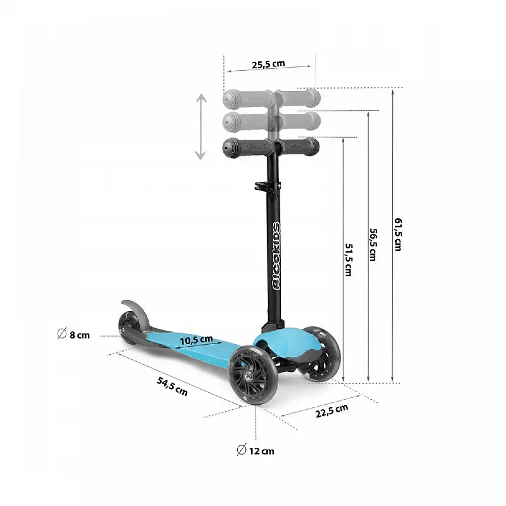 Παιδικό Πατίνι Τρίτροχο με LED Φώτα Χρώματος Μπλε Ricokids 765100