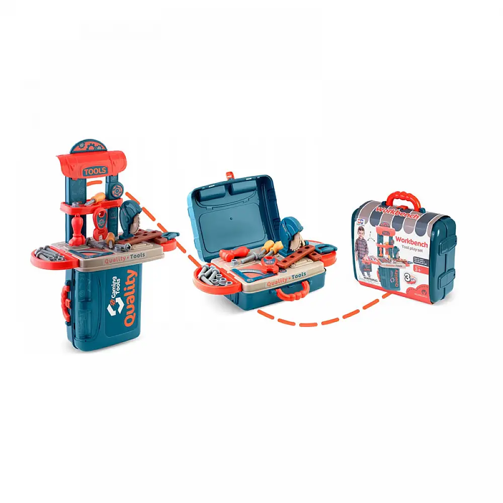 Παιδικό Παιχνίδι Μίμησης Πάγκος Εργασίας - Βαλιτσάκι με Εργαλεία 42 x 20.5 x 53 cm Ricokids RK-726