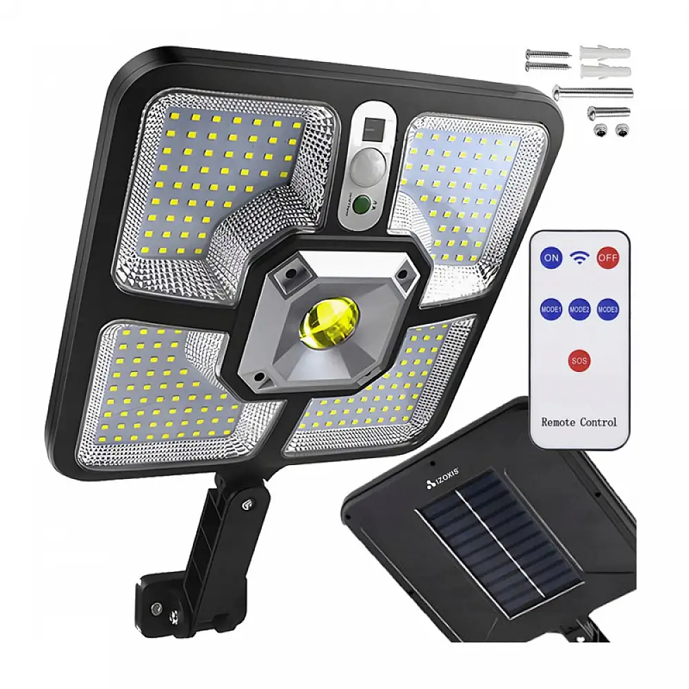 Επιτοίχιος Ηλιακός Προβολέας με Αισθητήρα Κίνησης και Τηλεχειριστήριο 8 W Izoxis 22736