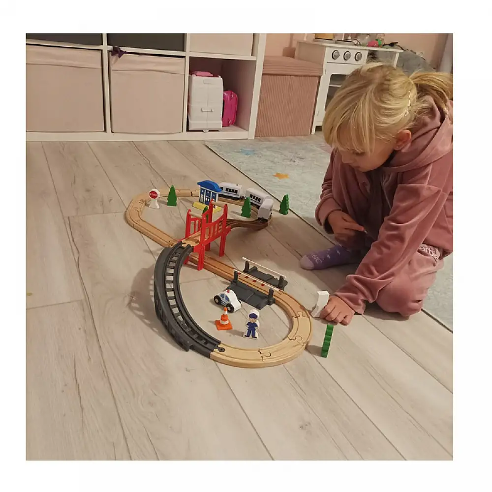 Σετ Ξύλινος Σιδηρόδρομος 3.2 m 37 τμχ Kruzzel 22646